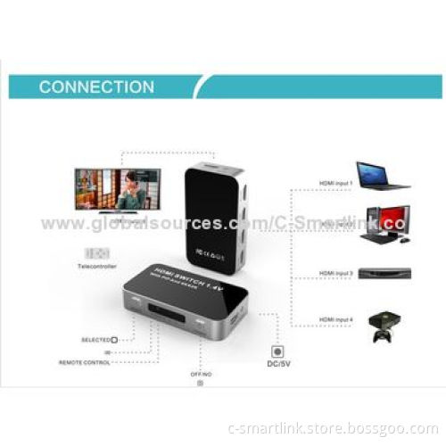 HDMI Switch/Supports 4-way Input and Way Output HDMI Signal, Low-power Consumption